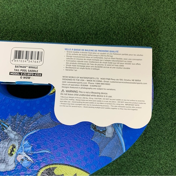 WOW World Of Watersports Batman DC Comics Whale Tail Pool Float Saddle Seat - Picture 6 of 6